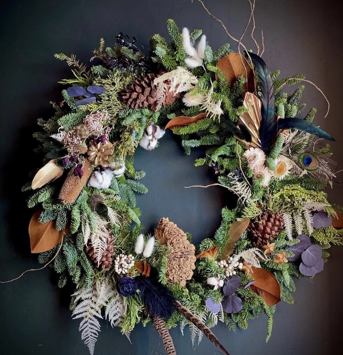 Detail shot of florist tools and flowers.